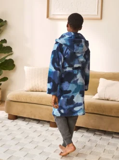 Kamerjassen|Nachtkleding En Pyjama's*Next - Damesbadjas (3-16jaar) Blauwe camouflage spray