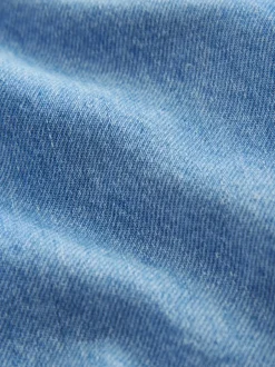 Shirts|Next Blauwe denim - 100% katoenen overhemd met lange mouwen en opa-kraag van denim (3mnd-7jr)