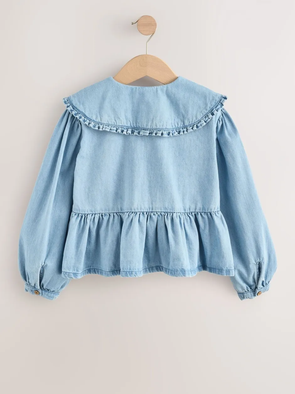 Overhemden En Blouses*Next Blauwe denim - Blouse met lange mouwen en kraag (3-16jr)