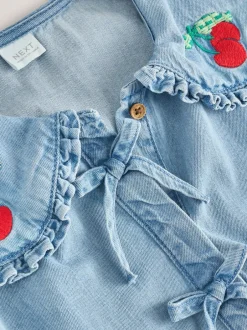Overhemden En Blouses*Next Blauwe denim - Blouse met lange mouwen en kraag (3-16jr)