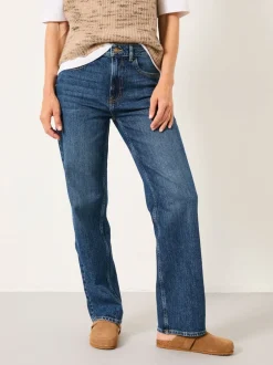 Jeans|Fat Face - FatFace Relaxed Straight Jeans Blauwe denim