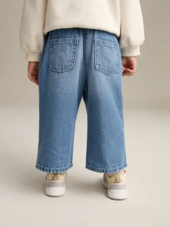 Jeans En Joggingbroeken|Jeans*Next - Jeans met wijde pijpen (3 mnd-7 jr) Blauwe denim