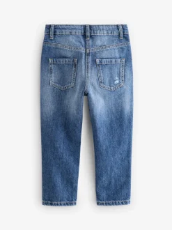 Jeans|Next Blauwe denim - Mom 100% katoenen jeans (3-16jaar)