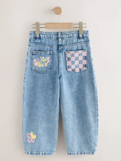 Jeans*Next Blauwe denim - SmileyWorld® Barrel Jeans (3-16jr)