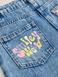 Jeans*Next Blauwe denim - SmileyWorld® Barrel Jeans (3-16jr)