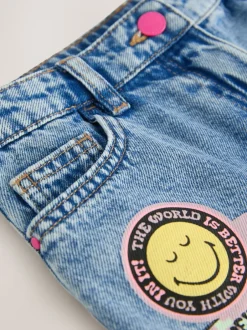 Jeans*Next Blauwe denim - SmileyWorld® Barrel Jeans (3-16jr)