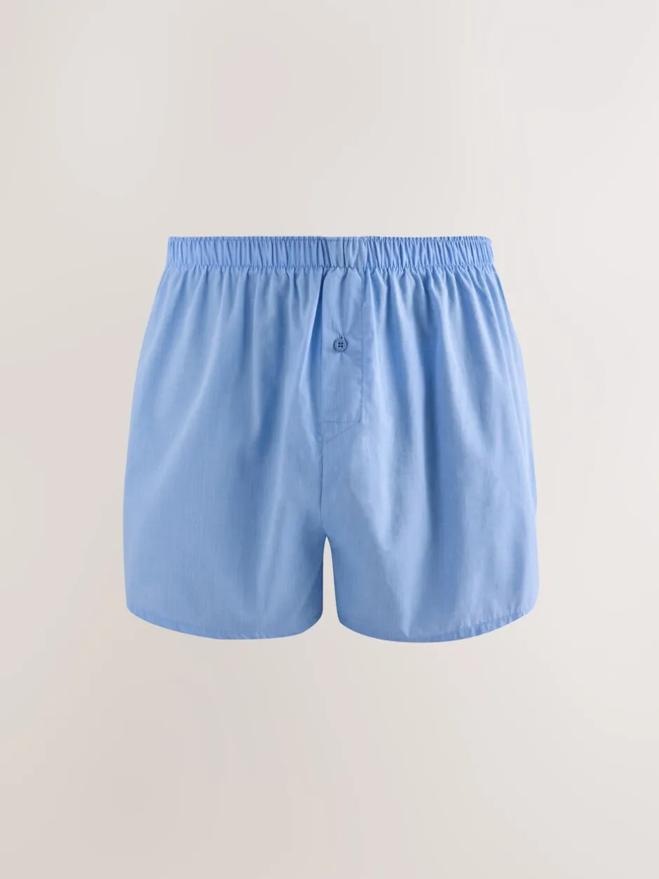 Ondergoed|Ondergoed*Next Blauwe gemixte print - Verpakking van 4 - Geweven boxershorts van puur katoen