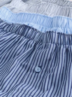 Ondergoed|Ondergoed*Next Blauwe gemixte print - Verpakking van 4 - Geweven boxershorts van puur katoen