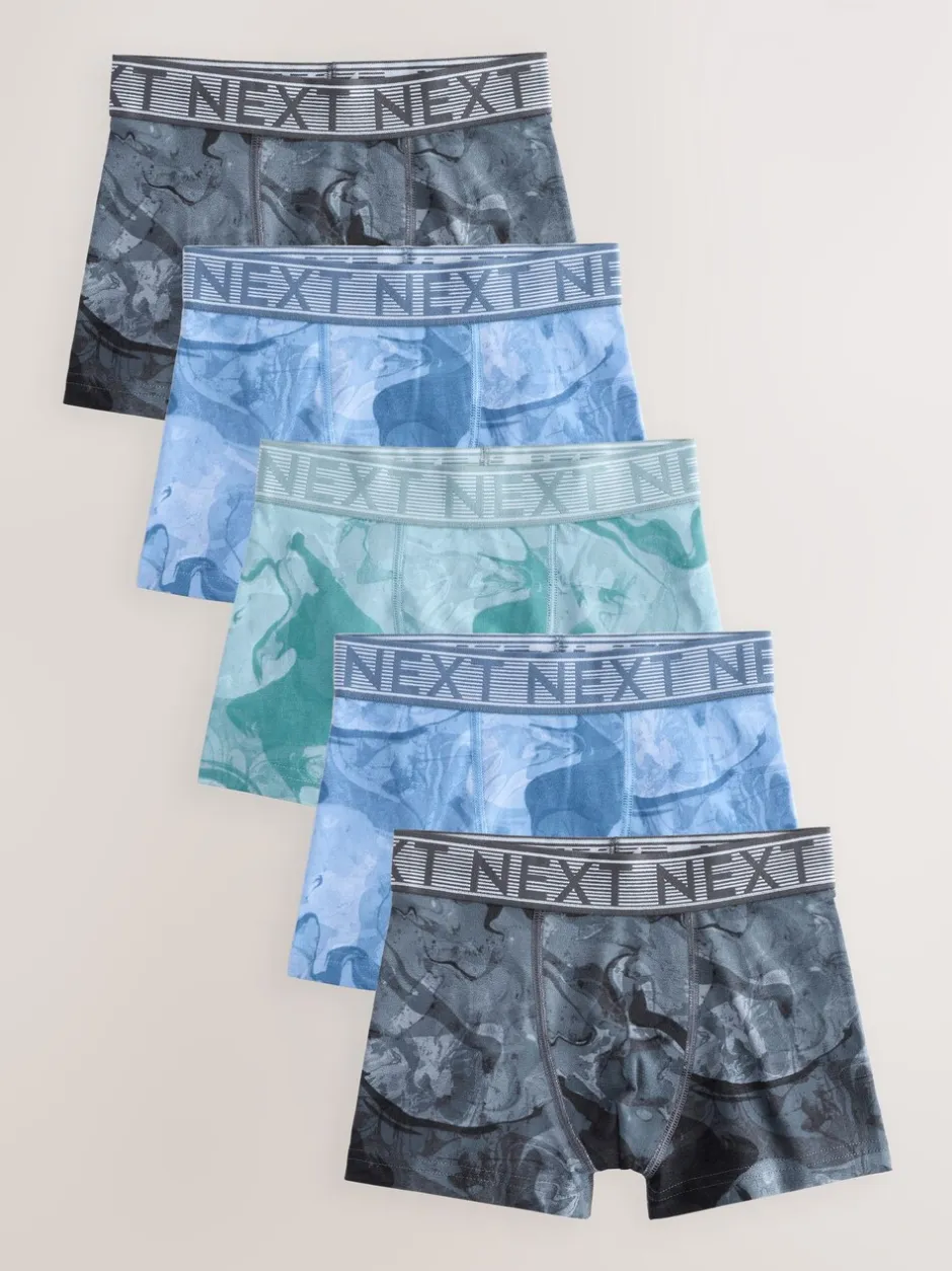 Ondergoed*Next - Verpakking van 5 boxers (2-16jr) Blauwe marmerprint