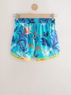 Shorts|Next Blauwe print - Sportshort met contrasterende Streep