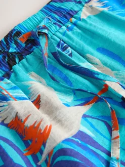 Shorts|Next Blauwe print - Sportshort met contrasterende Streep