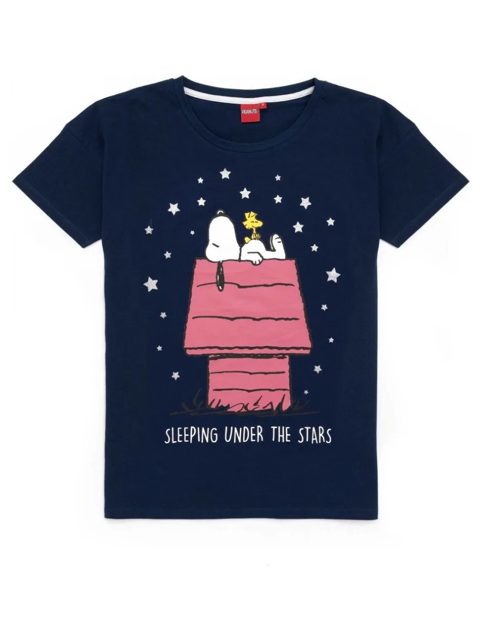 Pyjama's|Loungewear*Vanilla Underground Blauwe Snoopy - Snoopy Korte Broek Pyjama's Set