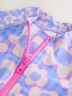 Badkleding|Badkleding*Next Blauwe Stampy Bloemen - Zonbeschermend badpak (3 mnd-10 jr)