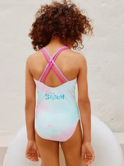 Badkleding|Badkleding|Next Blauwe Stitch-licentie - Badpak met dubbele bandjes (3-16jr)