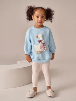 Truien En Breisels|Sets En Combisets|Next - Set met sweatshirt en legging (3 mnd-7 jr) Blauwe strik met eend
