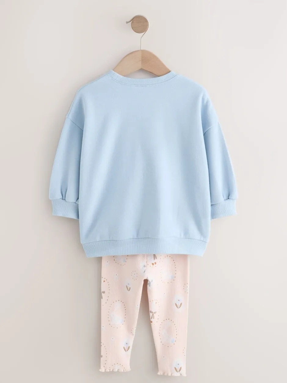 Truien En Breisels|Sets En Combisets|Next - Set met sweatshirt en legging (3 mnd-7 jr) Blauwe strik met eend