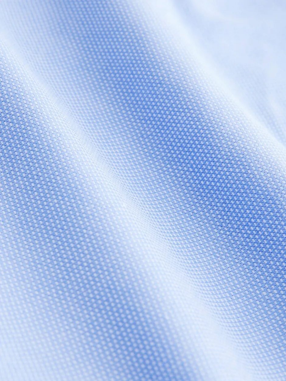 Shirts*Next - Normale Pasvorm - Strijkvrije slimme overhemden met enkele manchet 2 pak Blauwe textuur/streep