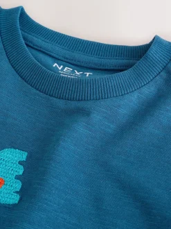 T-Shirts|Tops*Next Blauwe transportvoertuigen - T-shirt met applicatie en lange mouwen (3 mnd-7 jr)