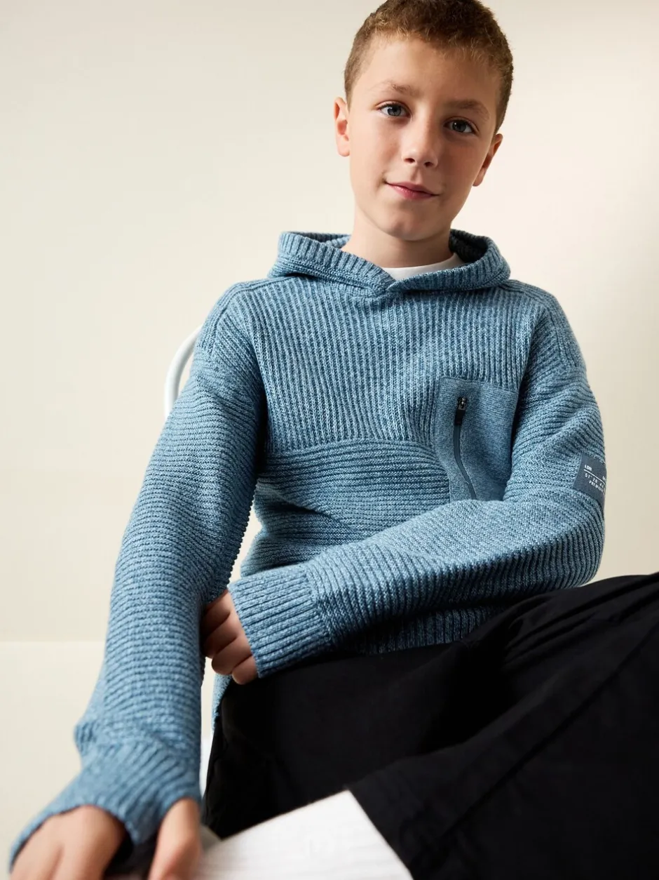 Truien En Breisels|Sweaters En Hoody´S*Next Blauwe twist - Utility gebreide hoodie (3-16jr)