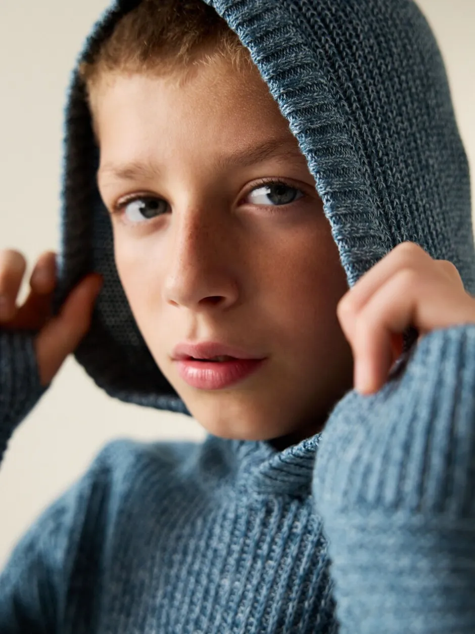 Truien En Breisels|Sweaters En Hoody´S*Next Blauwe twist - Utility gebreide hoodie (3-16jr)