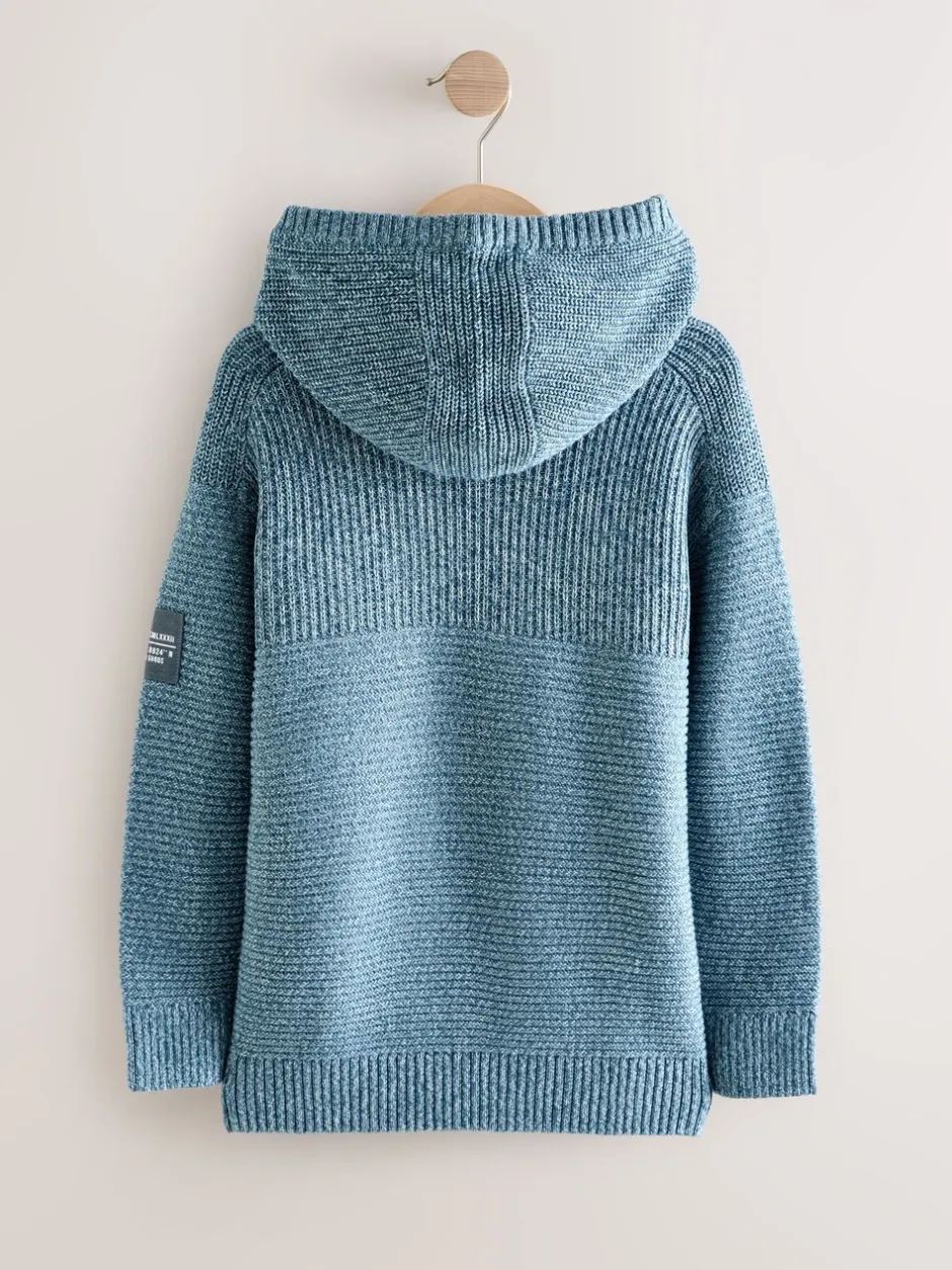 Truien En Breisels|Sweaters En Hoody´S*Next Blauwe twist - Utility gebreide hoodie (3-16jr)