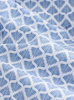 Shirts|Next - Strijkvrij Oxford-overhemd met korte mouwen Blauwe waaierprint