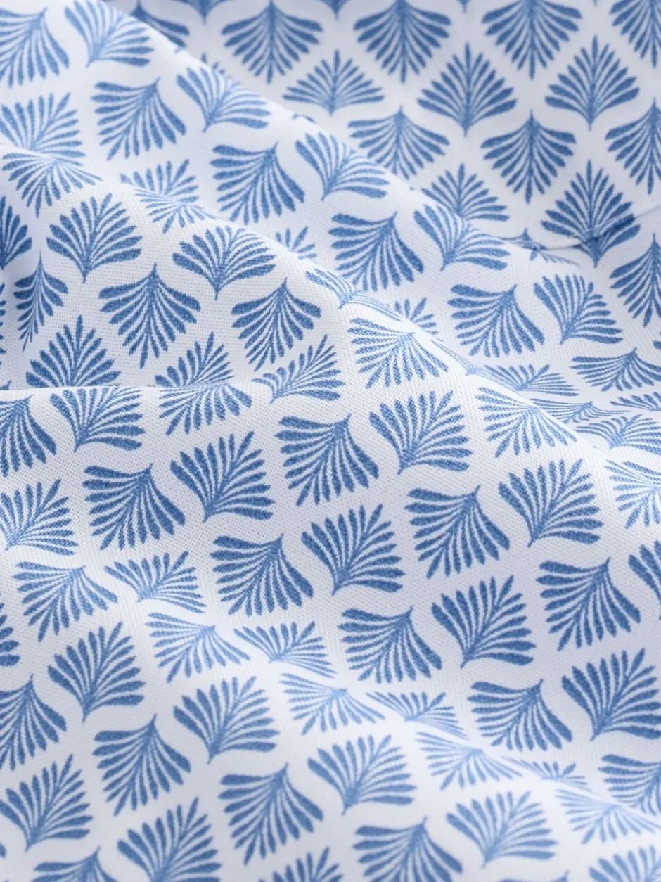 Shirts|Next - Strijkvrij Oxford-overhemd met korte mouwen Blauwe waaierprint