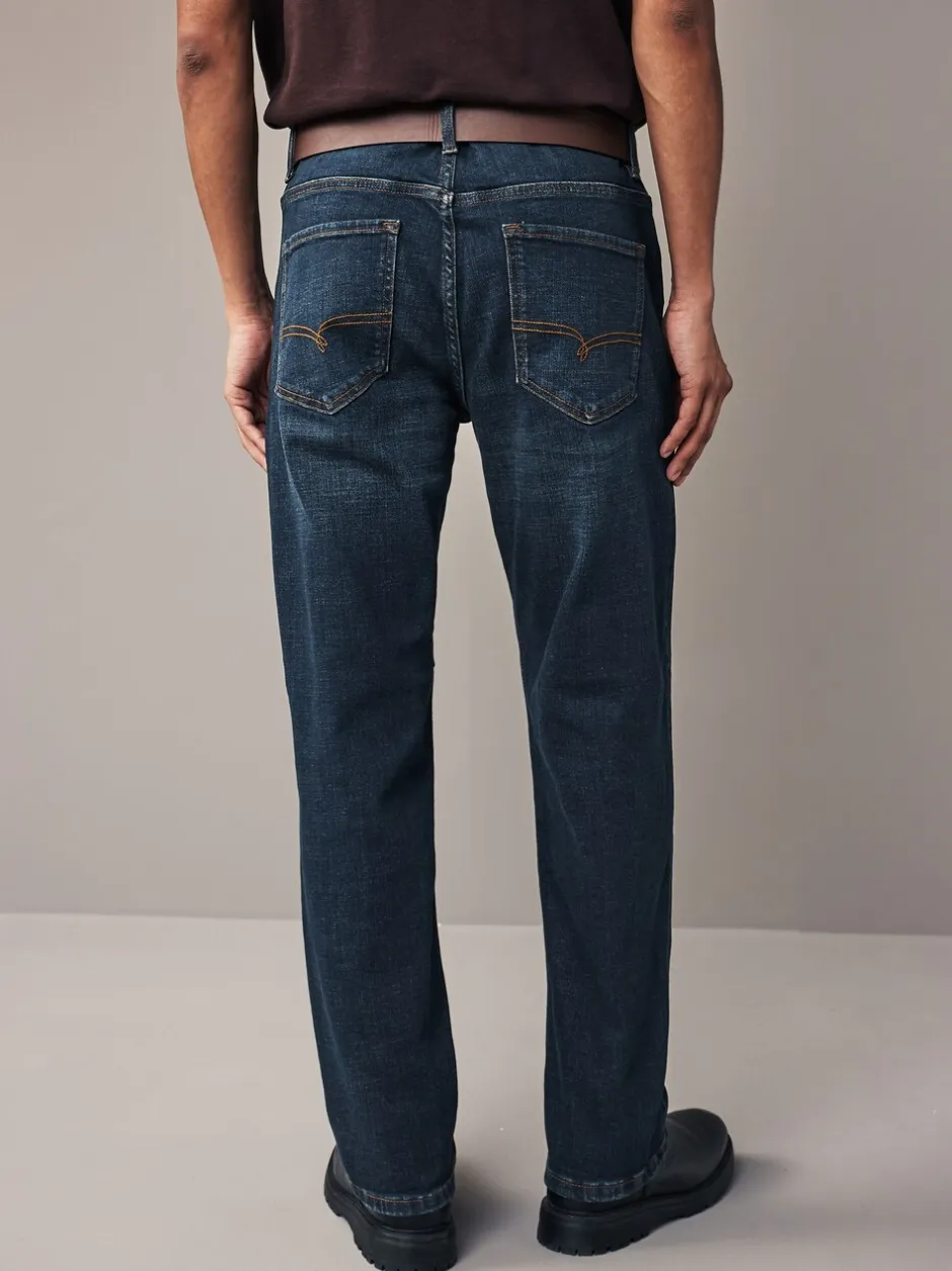 Jeans|Next - Straight fit - Authentic jeans met riem Blauwe wassing