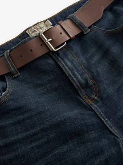 Jeans|Next - Straight fit - Authentic jeans met riem Blauwe wassing