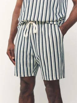 Shorts*Next Blauw/ecru - Shorts met verticale strepen