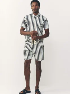 Shorts*Next Blauw/ecru - Shorts met verticale strepen