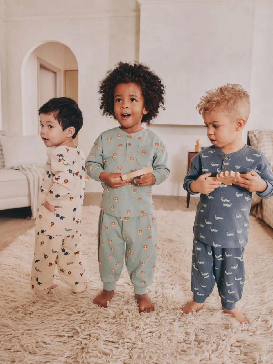 Pyjama's|Nachtkleding En Pyjama's|Next Blauw/ecru - Verpakking van 3 oversized pyjama's 3 (9mnd -10jr)