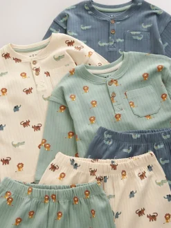 Pyjama's|Nachtkleding En Pyjama's|Next Blauw/ecru - Verpakking van 3 oversized pyjama's 3 (9mnd -10jr)