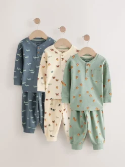 Pyjama's|Nachtkleding En Pyjama's|Next Blauw/ecru - Verpakking van 3 oversized pyjama's 3 (9mnd -10jr)
