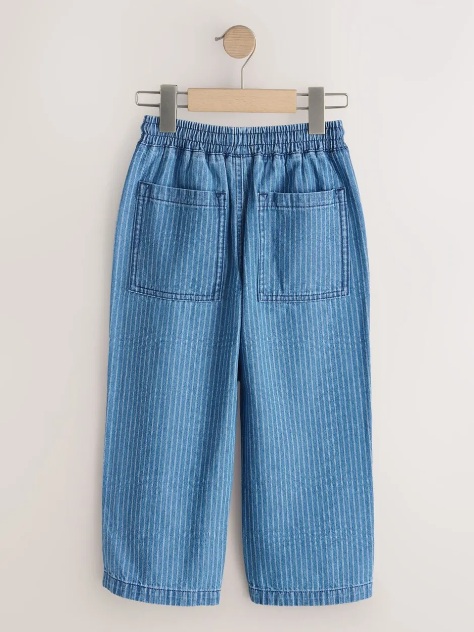 Jeans|Next - Denim jeans met elastische taille (3-16jr) Blauw/ecru gestreept