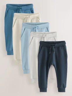 Jeans En Joggingbroeken|Joggingbroeken|Next Blauw/Ecru/Marineblauw - Verpakking van 5 joggingbroeken (3mnd-7jr)