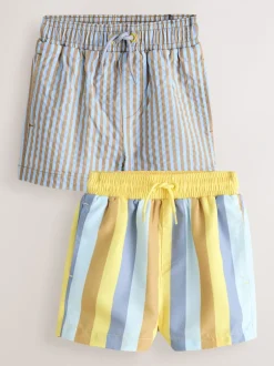 Badkleding|Badkleding*Next Blauw/geel - Swim Shorts 2 Pack (3mths-7yrs)