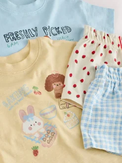 Shorts En Rokken*Next Blauw/geel - Top & Shorts Set 2 Pack (3mths-7yrs)