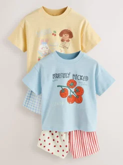 Shorts En Rokken*Next Blauw/geel - Top & Shorts Set 2 Pack (3mths-7yrs)