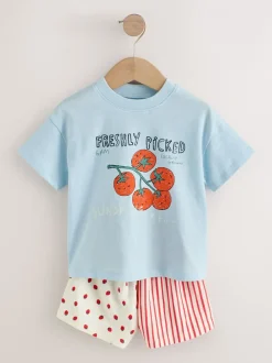 Shorts En Rokken*Next Blauw/geel - Top & Shorts Set 2 Pack (3mths-7yrs)