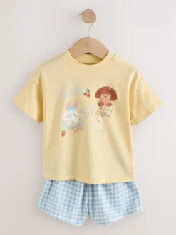 Shorts En Rokken*Next Blauw/geel - Top & Shorts Set 2 Pack (3mths-7yrs)