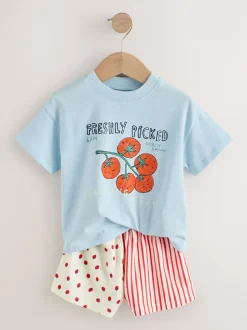 Shorts En Rokken*Next Blauw/geel - Top & Shorts Set 2 Pack (3mths-7yrs)