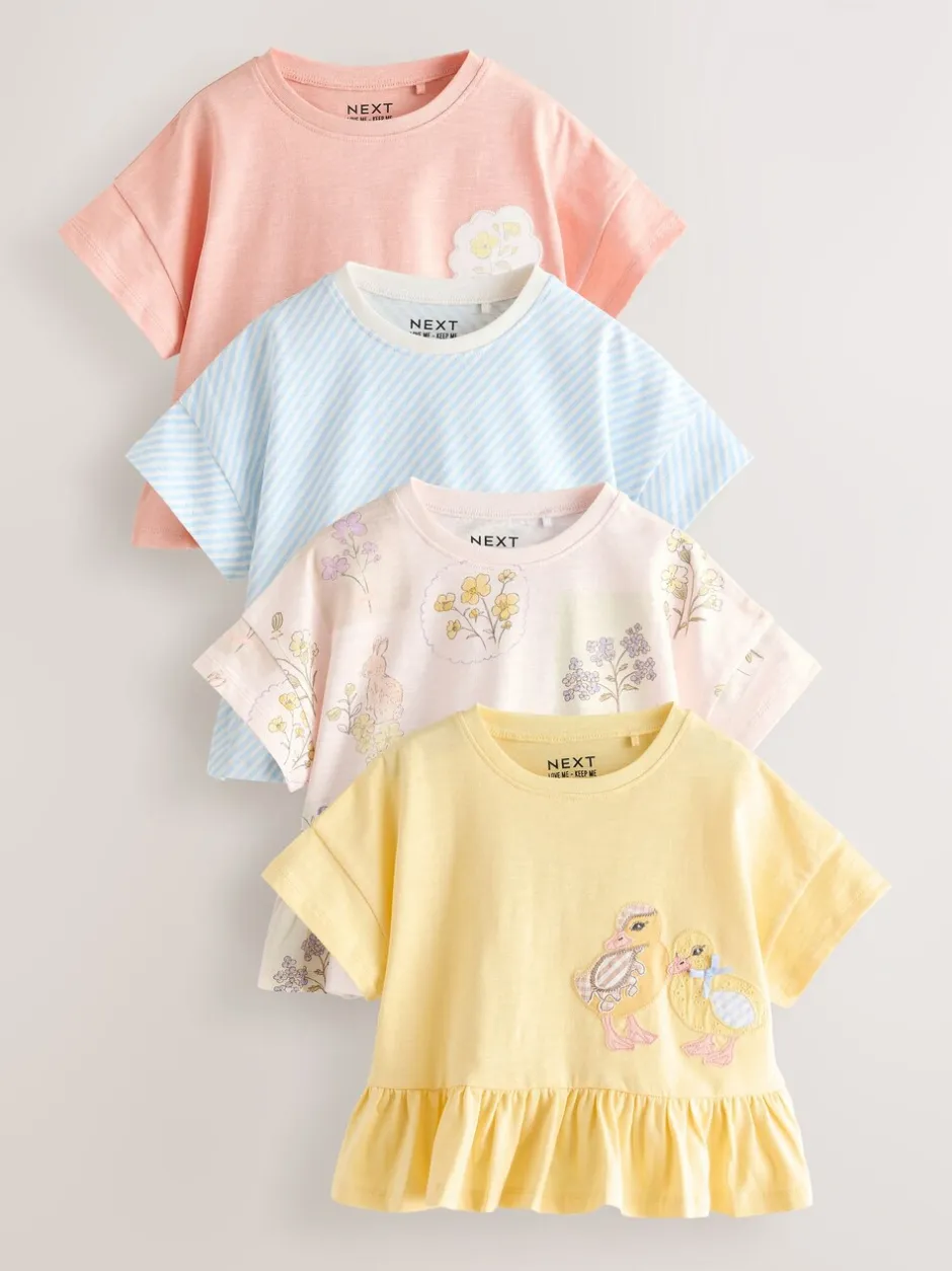Tops|T-Shirts|Next Blauw/geel - T-Shirts 4 Pack (3mths-7yrs)