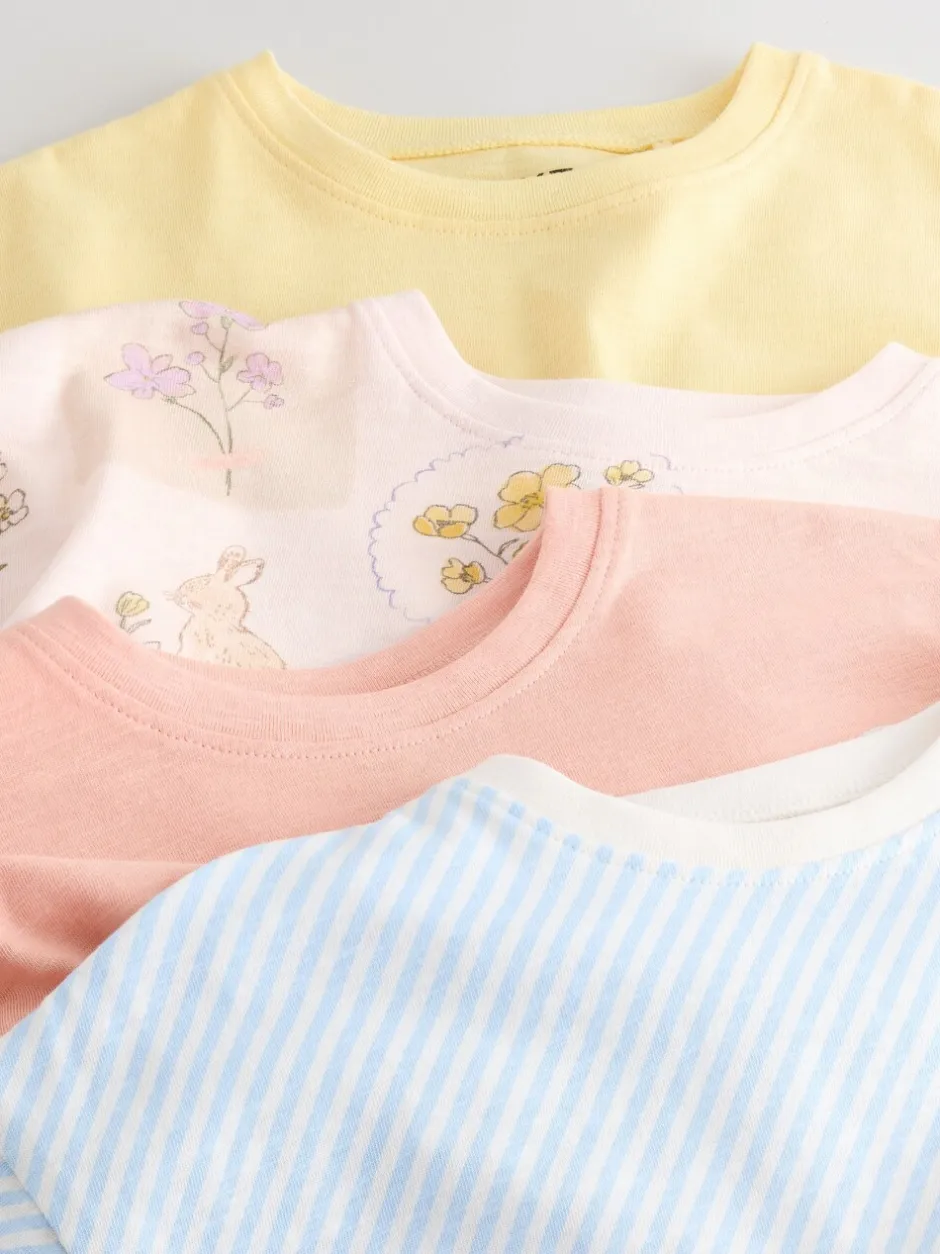 Tops|T-Shirts|Next Blauw/geel - T-Shirts 4 Pack (3mths-7yrs)