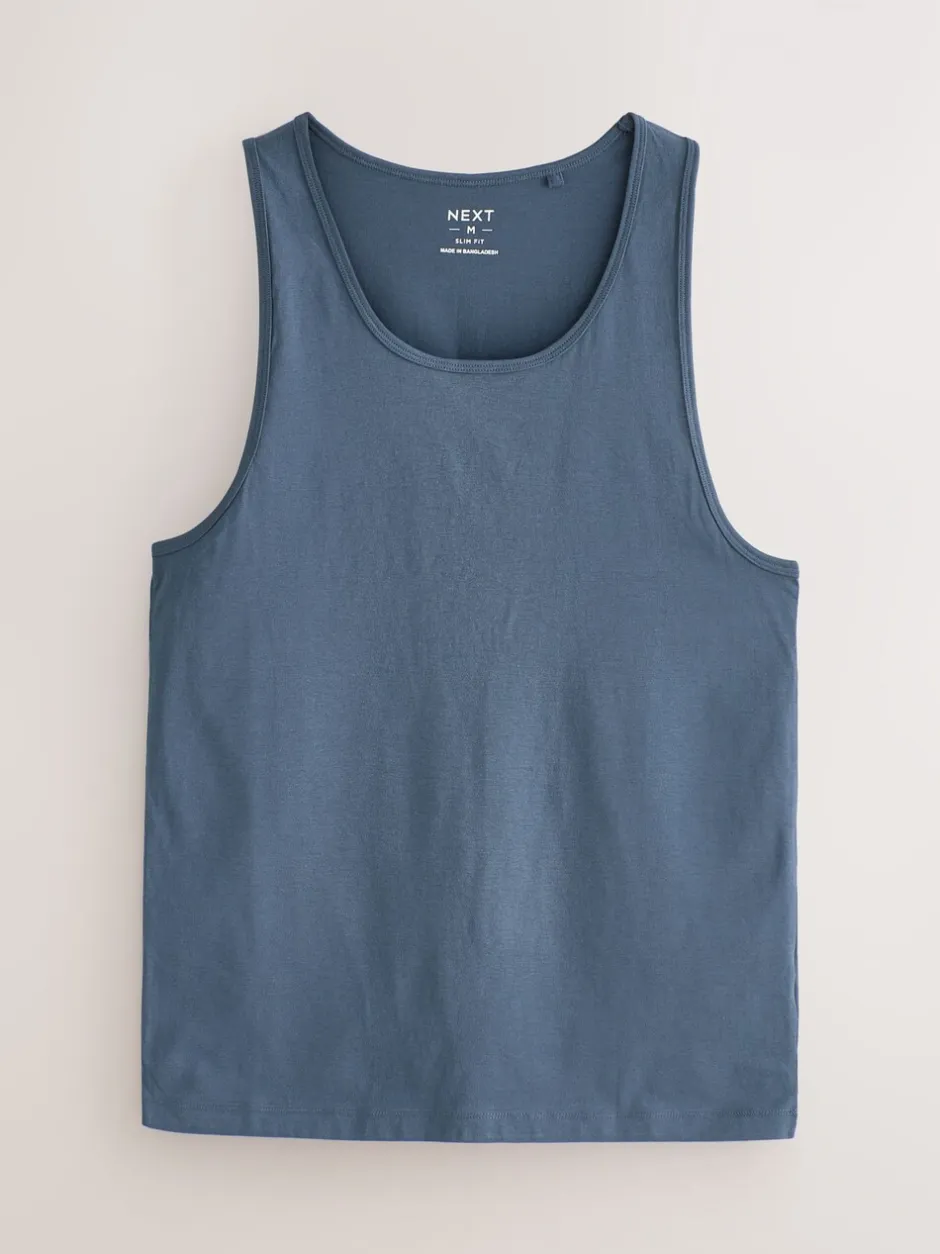 Ondergoed|Ondergoed*Next - Set van 5 100% katoenen hemden met laagjes Blauw/grijs