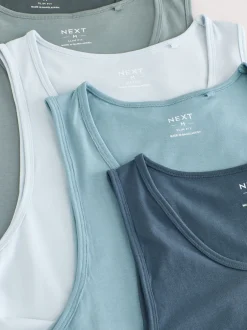 Ondergoed|Ondergoed*Next - Set van 5 100% katoenen hemden met laagjes Blauw/grijs