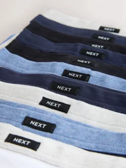 Ondergoed|Next - Set van 10 boxershorts met zachte tailleband (2-16 jr) Blauw/grijs