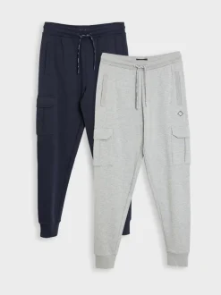 Joggingbroeken*Threadbare - joggingbroek in cargostijl 2 stuks Blauw/grijs