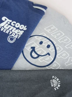 Multipacks|Pyjama's|Next Blauw/grijs met slogan - Verpakking van 3 relaxed fit pyjama's (9mnd-10jr)