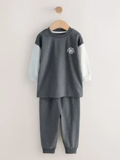 Multipacks|Pyjama's|Next Blauw/grijs met slogan - Verpakking van 3 relaxed fit pyjama's (9mnd-10jr)